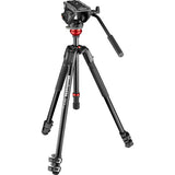 Manfrotto 500 Fluid Video Head with 190X Video Aluminum Tripod & Leveling Column Kit