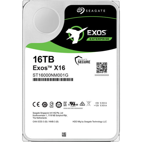 Seagate 16TB Exos X16 7200 rpm SATA III 3.5" Internal HDD