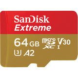 SanDisk 64GB Extreme UHS-I microSDXC Memory Card with SD Adapter