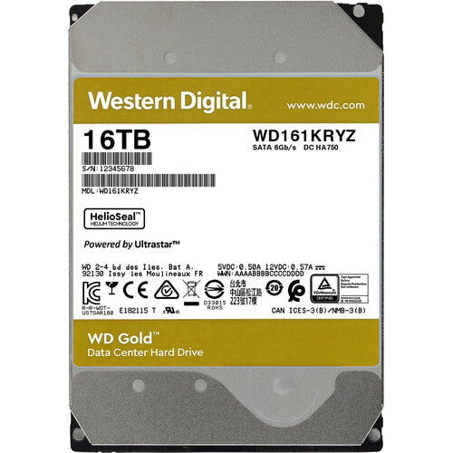 WD 16TB Gold 7200 rpm SATA III 3.5" Internal Enterprise HDD