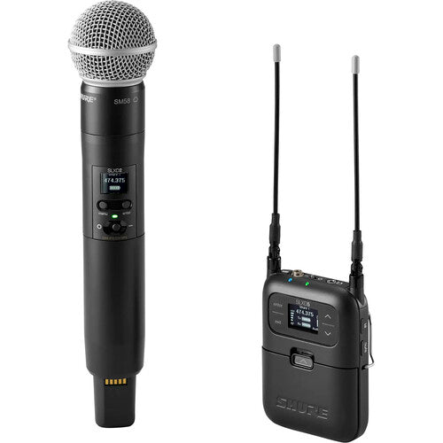 Shure SLXD25/SM58 Digital Camera-Mount Wireless Handheld Mic System with SM58 Capsule (H55: 514 to 558 MHz)