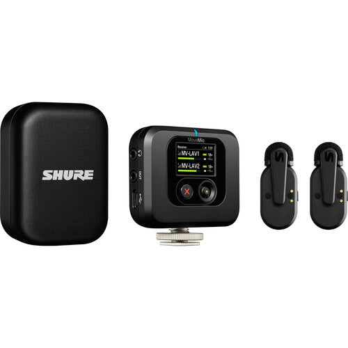 Shure MoveMic Two Receiver Kit 2-Person Clip-On Wireless Microphone System for Mobile Devices and Cameras